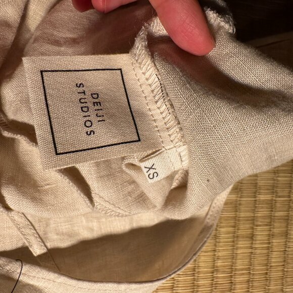 Deiji Studios The Slip Linen Midi Dress in Beige, XS, NWT - Picture 7 of 8